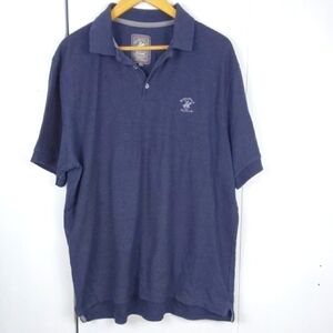 Beverly Hills Polo Club Navy Blue Short Sleeve Polo Shirt Acadamia Preppy Sz.XL